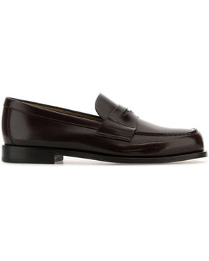 Prada Chocolate Leather Loafers - Black
