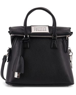 Maison Margiela 5Ac East West Leather Bag With Shoulder Strap - Black