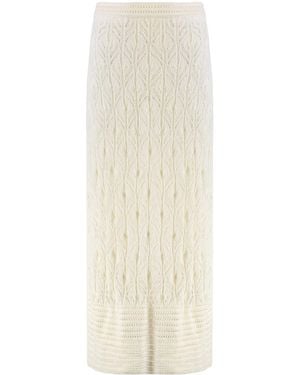 LeKasha Openwork-Knit Skirt - White