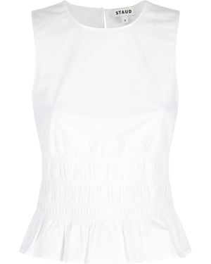 STAUD Culver Top Cotone Elastan - White