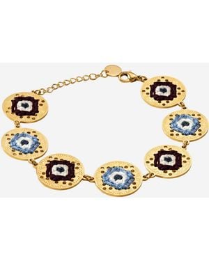 L'EIGHT STUDIO Bracelet With Eye Embroidery, -Plated Stainless Steel - Metallic