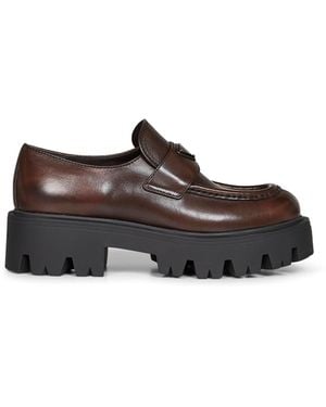Prada Loafers Brushed Leather Teak Calf - White