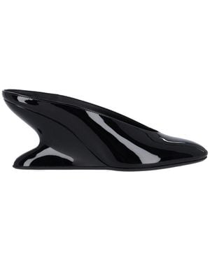 Alaïa Mules With Curved Wedges - Black