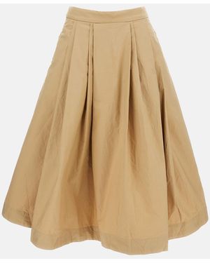 Casey Casey Flared Pleated Skirt - Natural
