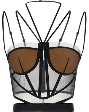 Nensi Dojaka 'Sheer Corset' Top - Black