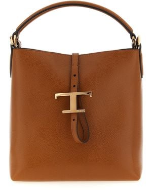 Tod's 'T Timeless' Mini Bucket Bag - Brown