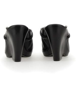 KHAITE The Stagg 105Mm Sandals Leather - Black