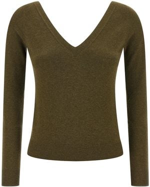 Saint Laurent Cashmere V-Neck Sweater - Green