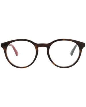 Gucci Eyeglasses Round Full Rim, Dark Havana Frame And Clear Demo Lens Gg0406O006 - Brown