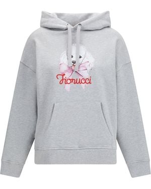 Fiorucci Relaxed Poodle-Print Hoodie - White