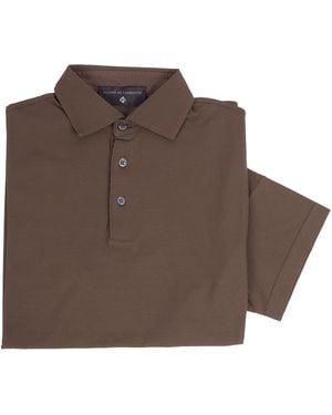PHI FDL Short Sleeve Polo Cotton Sleeves - Brown