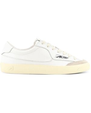 Autry Windscape Leather Trainers With Suede Insert - White