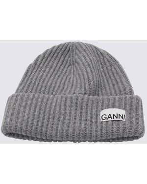 Ganni Wool Beanie - Gray