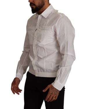 Dolce & Gabbana White Cotton Button Downcollared Shirt - Grey