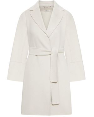 Max Mara S Max Mara Wide Virgin Wool Coat - White