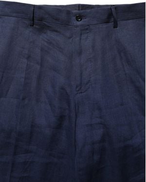 Dolce & Gabbana Linen Straight Dress Trouser Pants - Blue
