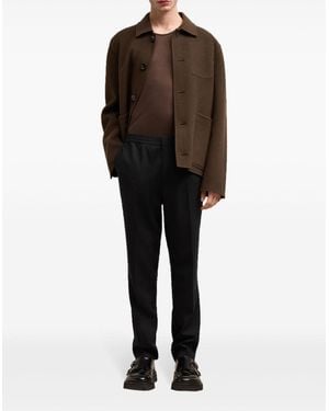 Ami Paris Straight-Leg Tailored Trousers - Black
