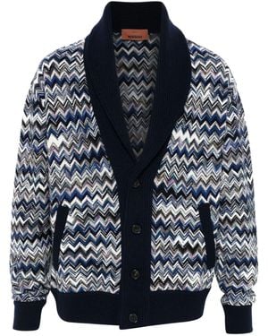 Missoni Cardigan With Zigzag Pattern - Blue