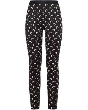 Marine Serre "Recycled Jersey Leggings" - Black