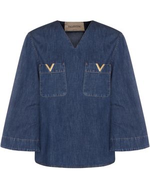 Valentino Camicia Denim Top - Blue
