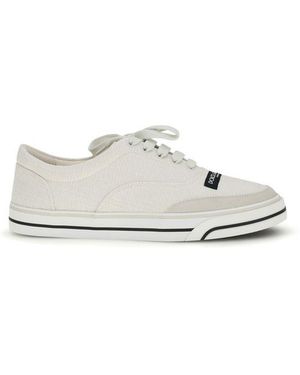 Dolce & Gabbana White Linen Low Top Trainers