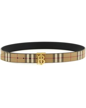 Burberry Tb Buckle Reversible Belt - White