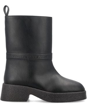 Stella McCartney Logo Lettering Pull-On Ankle Boots - Black