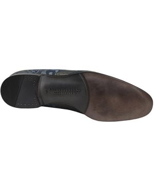 Dolce & Gabbana Floral Brocade Slip On Loafers Shoes Leather - Gray