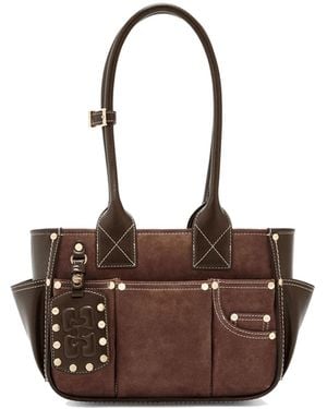 Ganni Shoulder Bag Posy Small Leather - Brown