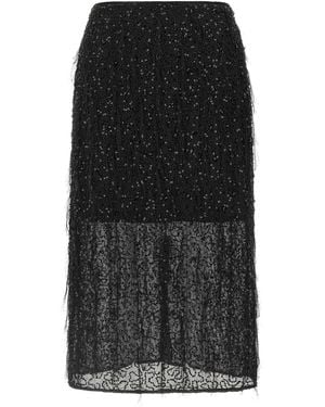 Twinset Sequin-Embroidered Skirt - Black