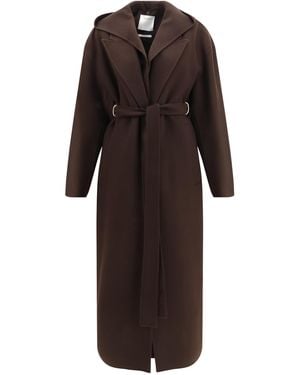 Max Mara Olmo Coat Virgin Wool Fleece Ovis Aries - Brown
