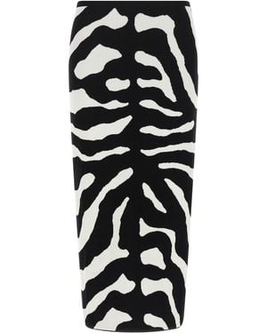 Moschino Zebra Intarsia Skirt - Black