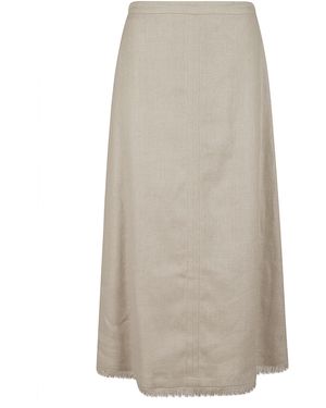 Max Mara Gonna Fiocchi Lino - Natural