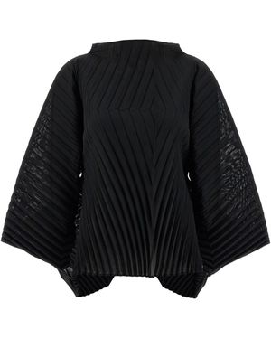 Issey Miyake 'Wave Pleats' Blouse - Black