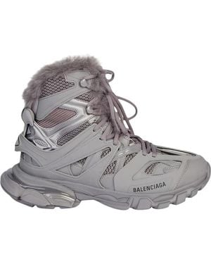 Balenciaga Track Hike Faux Fur-Lined Trainers - Grey