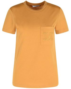 Max Mara Papaia Camel Cotton T-Shirt - Orange