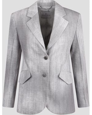 Ermanno Scervino Single-Breasted Blazer With Print - Grey