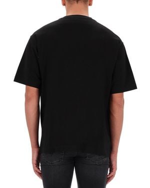 Versace Jeans Couture Butterfly Logo T-Shirt Cotton T-Shirts - Black