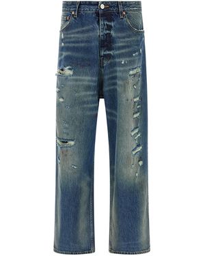 Vetements Distressed Baggy' Jeans - Blue