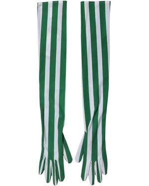 Dolce & Gabbana Stripes Nylon Elbow Length Gloves Elastane - Green