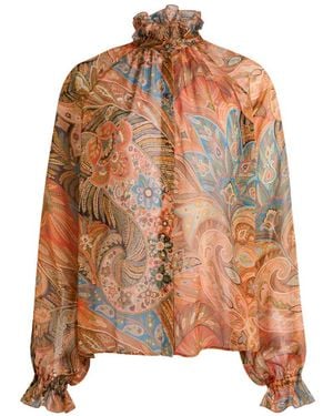 Etro Printed Silk Shirt - Brown