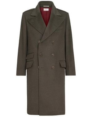 Brunello Cucinelli Coat Virgin Wool - Brown