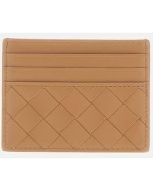 Bottega Veneta Small Card Holder Intreccio - Natural