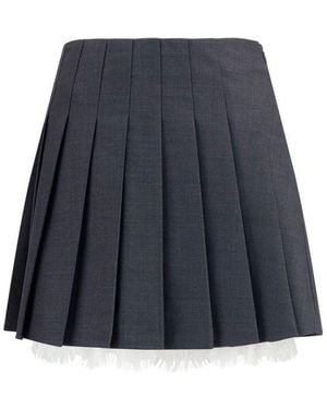 Self-Portrait Pleated Mini Skirt - Grey