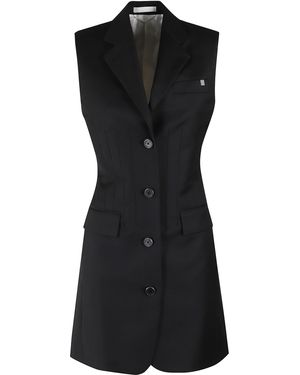 Helmut Lang Sleeveless Wool Twill Dress - Black