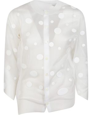 Junya Watanabe Polka-Dot Knitted Cardigan - White