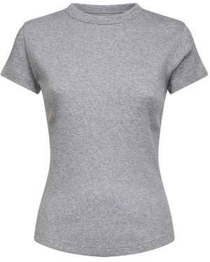 Isabel Marant Ribbed Cotton Taomi T-Shirt - Grey