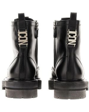 DSquared² Dsquared2 Leather Ankle Boot - Black