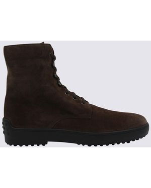 Tod's Dark Leather Boots - Black