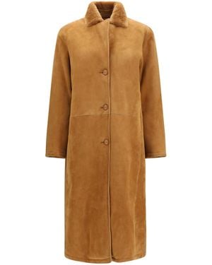 S.w.o.r.d 6.6.44 Leather Shearling Coat Calf Bos Taurus Jacket - Natural
